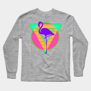 80s Style Flamingo Long Sleeve T-Shirt